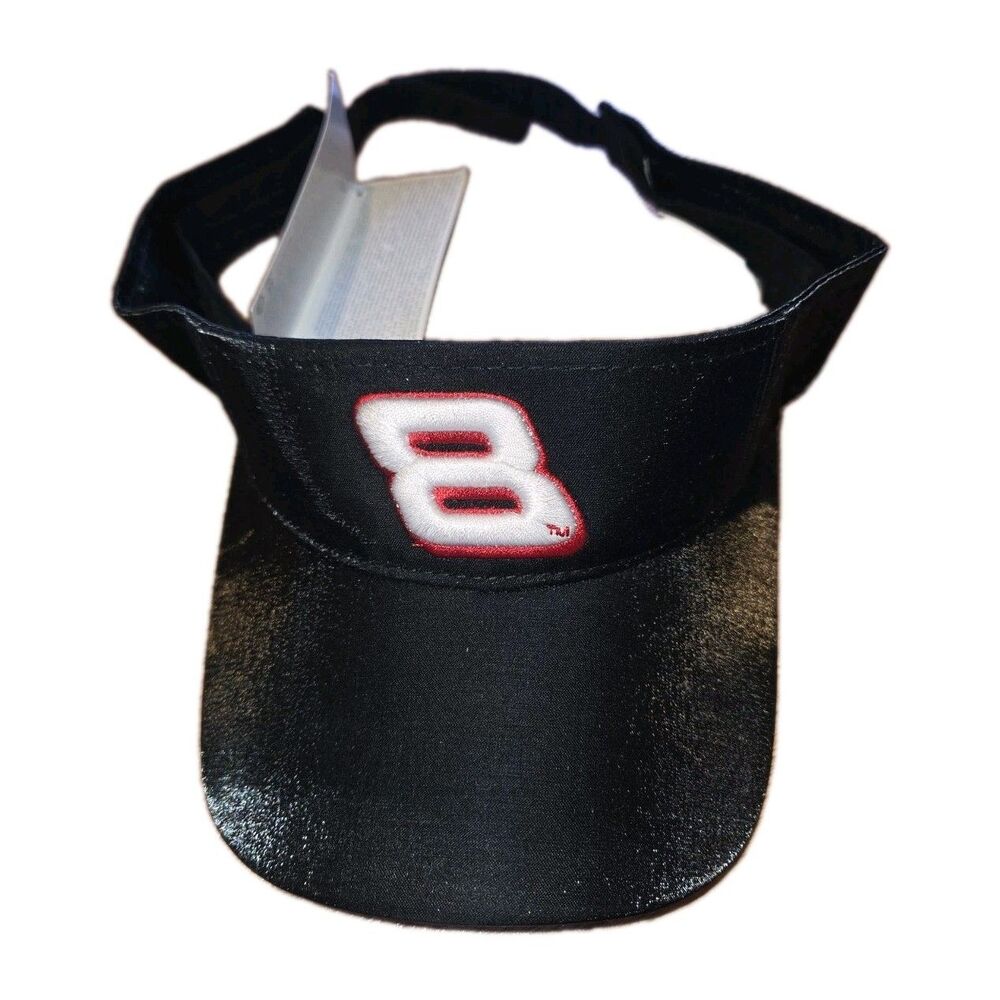 Dale Earnhart Jr #8 Visor Cap Shimmer Black NASCAR Adjustable NWT Y2K VTG
